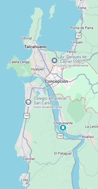 Mapa zona de cobertura Gran Concepción